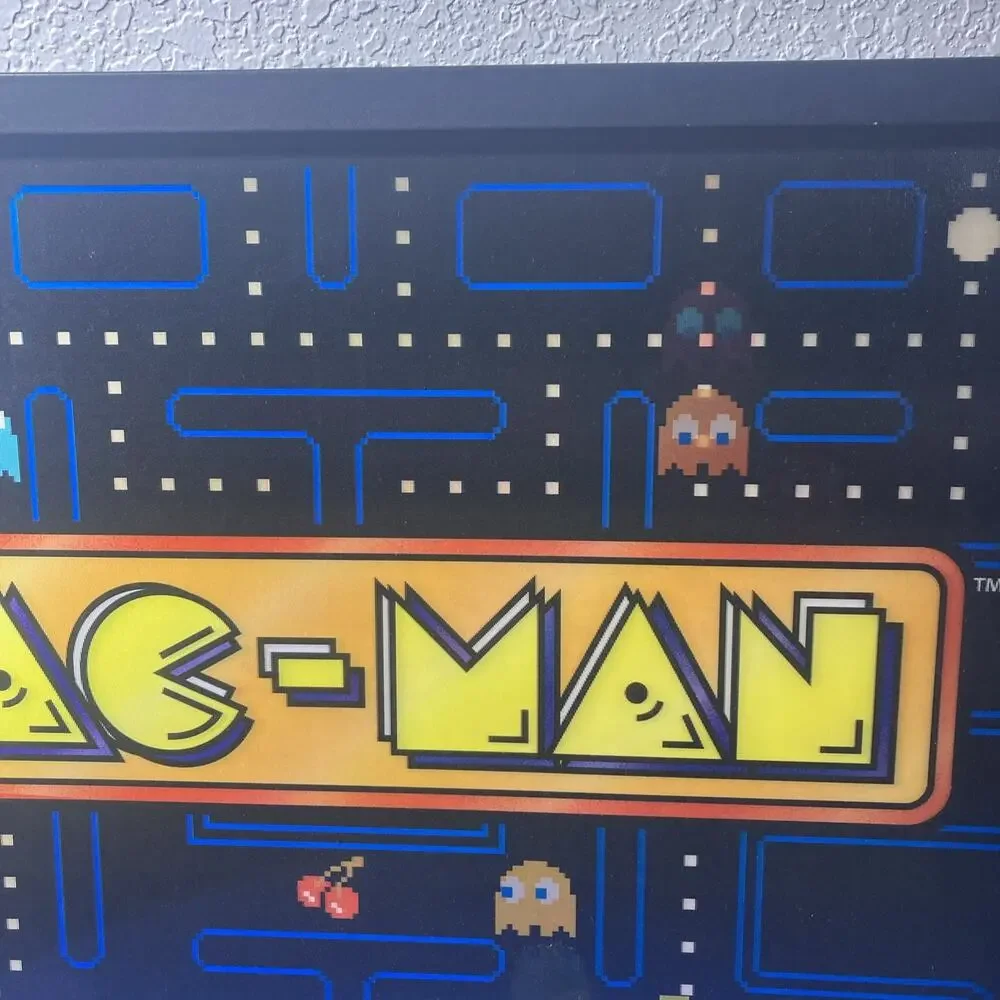 PAC MAN Holographic Wall Art Retro Arcade. Characters Move With Perspective